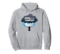 Io Sono la Tempesta: Nato dalla Tempesta Inspirational Art Felpa con Cappuccio, Unisex per Adulti, Grigio Melange, L
