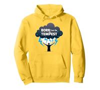 Io Sono la Tempesta: Nato dalla Tempesta Inspirational Art Felpa con Cappuccio, Unisex per Adulti, Limone, L