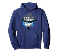 Io Sono la Tempesta: Nato dalla Tempesta Inspirational Art Felpa con Cappuccio, Unisex per Adulti, Navy, L