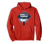 Io Sono la Tempesta: Nato dalla Tempesta Inspirational Art Felpa con Cappuccio, Unisex per Adulti, Rosso, L