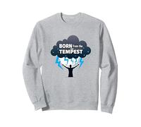 Io Sono la Tempesta: Nato dalla Tempesta Inspirational Art Felpa, Unisex per Adulti, Grigio Melange, S