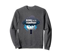 Io Sono la Tempesta: Nato dalla Tempesta Inspirational Art Felpa, Unisex per Adulti, Grigio Scuro, M