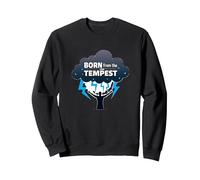 Io Sono la Tempesta: Nato dalla Tempesta Inspirational Art Felpa, Unisex per Adulti, Nero, XXL