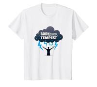 Io Sono la Tempesta: Nato dalla Tempesta Inspirational Art Maglietta, Bambini, Bianco, 6 Anni