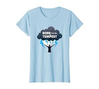 Io Sono la Tempesta: Nato dalla Tempesta Inspirational Art Maglietta, Donna, Celeste, XS