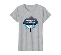 Io Sono la Tempesta: Nato dalla Tempesta Inspirational Art Maglietta, Donna, Grigio Melange, XS