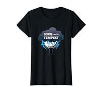 Io Sono la Tempesta: Nato dalla Tempesta Inspirational Art Maglietta, Donna, Nero, 3XL
