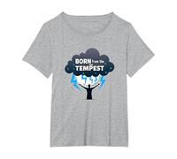 Io Sono la Tempesta: Nato dalla Tempesta Inspirational Art Maglietta, Donna Plus-Size, Grigio Melange, 2X