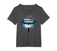 Io Sono la Tempesta: Nato dalla Tempesta Inspirational Art Maglietta, Donna Plus-Size, Grigio Scuro, 2X
