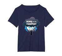 Io Sono la Tempesta: Nato dalla Tempesta Inspirational Art Maglietta, Donna Plus-Size, Navy, 6X