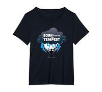 Io Sono la Tempesta: Nato dalla Tempesta Inspirational Art Maglietta, Donna Plus-Size, Nero, 2X