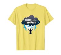 Io Sono la Tempesta: Nato dalla Tempesta Inspirational Art Maglietta, Uomo, Limone, 3XL