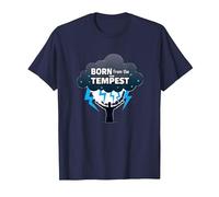 Io Sono la Tempesta: Nato dalla Tempesta Inspirational Art Maglietta, Uomo, Navy, L