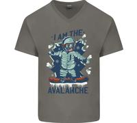 Io Sono L'Avalanche Divertente Snowboarding Uomo V-Neck T-Shirt In Cotone