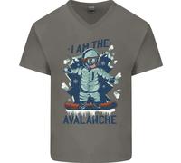 Io Sono L'Avalanche Divertente Snowboarding Uomo V-Neck T-Shirt In Cotone