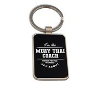 Io sono l'istruttore di Muay Thai, vetro nero portachiavi, portachiavi personalizzato