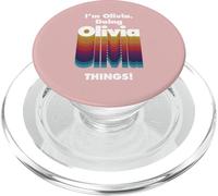 Io sono olivia facendo olivia cose divertente compleanno nome grunge PopSockets PopGrip per MagSafe
