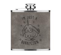 Io Sono Solo Un Bunnycorn 170ml pelle Sintetica Hip Flask Grigio Bunny Unicorno