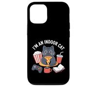 Io sono un gatto indoor Kawaii gatto mangiare pizza giocare giochi Custodia per iPhone 12/12 Pro