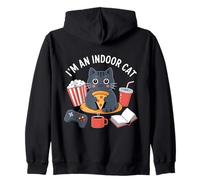 Io Sono Un Gatto Indoor Kawaii Gatto Mangiare Pizza Giocare Giochi Felpa con Cappuccio