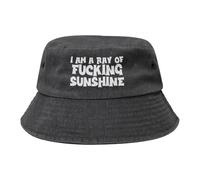 Io Sono Un Raggio di Sole Fottuto Unisex Cotone Cappello da Pescatore Confortevole Cappello da Sole Casual Secchio Cappelli per Pesca Campeggio Viaggi