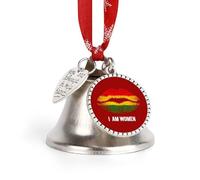 Io sono una donna nera, decorazioni natalizie africane e americane, campanelle in metallo da appendere all'albero di Natale