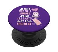 Io Sono Una Ragazza Semplice Amo Gatti E Cioccolato PopSockets PopGrip Adesivo