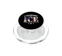 Io sostengo ICE Immigrazione Dogana Applicazione Bandiera americana PopSockets PopGrip per MagSafe