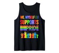 Io Stesso & I Supports Pride Rainbow Open Gay & Loved Hands Canotta