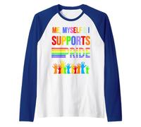 Io Stesso & I Supports Pride Rainbow Open Gay & Loved Hands Maglia con Maniche Raglan