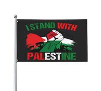 Io sto con la bandiera della Palestina, bandiera della Palestina libera, bandiera della Palestina forte, prega per la bandiera della Palestina, 9,1 x 1,5 m, casa all'esterno, grande striscione decora