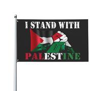 Io sto con la bandiera della Palestina, bandiera della Palestina libera, bandiera della Palestina forte, prega per la bandiera della Palestina, 9,1 x 1,5 m, casa all'esterno, grande striscione decora