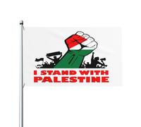 Io sto con la bandiera della Palestina, bandiera della Palestina libera, bandiera della Palestina forte, prega per la bandiera della Palestina, 9,1 x 1,5 m, casa all'esterno, grande striscione decora