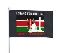 Io Sto In Piedi Per Il Kenya E Mi Inginocchio Per La Croce Bandiere Di Benvenuto Bandiera Da Cortile Divertente Bandiere Da Giardino Decorazione Per Patio Esterni 90X152Cm