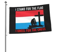 Io Sto In Piedi Per La Bandiera Del Lussemburgo E Mi Inginocchio Per La Croce Garden Flag Durevole Bandiere Di Benvenuto Divertente Bandiere Da Giardino Per All'Aperto Patio Interni 90X150 Cm