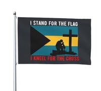 Io Sto In Piedi Per La Bandiera Delle Bahamas E Mi Inginocchio Per La Croce Garden Flag Durevole Bandiere Di Benvenuto Divertente Bandiere Da Giardino Per Patio Interni All'Aperto 90X150 Cm