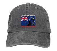 Io STO in Piedi per La Bandiera delle Isole Cook E Mi Inginocchio per La Croce Uomini Donna Tappo Sportivo Regolabile Cappello da Cowboy Cotone Visiera Baseball Cappellino per Campeggio Pesca Golf