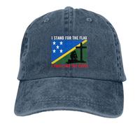 Io STO in Piedi per La Bandiera delle Isole Salomone E Mi Inginocchio Donna Uomini Visiera Baseball Cappellino Cotone Berretto da Baseball Regolabile Cappelli da papà per Alpinismo Campeggio