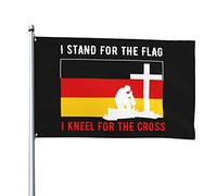 Io Sto In Piedi Per La Germania E Mi Inginocchio Per La Croce Garden Flag Durevole Bandiera Da Cortile Divertente Bandiere Di Benvenuto Decorazione Per Patio Fattoria Interni 90X152Cm