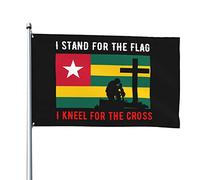 Io Sto Per Il Togo E Mi Inginocchio Per La Croce Bandiera Da Cortile Con 2 Occhielli Garden Flag Resistente Alle Intemperie Bandiere Di Benvenuto Decorazione Per Interni All'Aperto Patio 90X152Cm