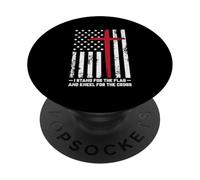 Io sto per la bandiera e mi inginocchio per la croce PopSockets PopGrip Adesivo