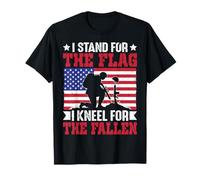 Io STO per la Bandiera Mi inginocchio per i caduti Maglietta