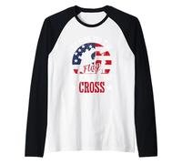 Io STO per la Bandiera Mi inginocchio per la Croce US Veterans Day Maglia con Maniche Raglan