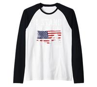 Io STO per la Bandiera Mi inginocchio per la Croce US Veterans Day Maglia con Maniche Raglan
