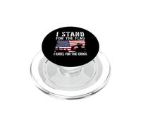 Io sto per la bandiera Mi inginocchio per la croce US Veterans Day PopSockets PopGrip per MagSafe