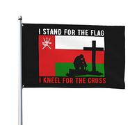 Io Sto Per L'Oman E Mi Inginocchio Per La Croce Bandiere Di Benvenuto Resistente Alle Intemperie Bandiera Da Cortile Durevole Bandiere Da Giardino Decorazione Per Interni Fattoria 90X152Cm