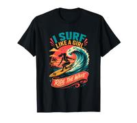 Io Surf Come Una Ragazza Cavalcare l'onda Maglietta