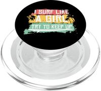 Io Surf Come Una Ragazza Cerco Di Tenere Il Passo Retrò Surf Surfer Ragazza PopSockets PopGrip per MagSafe