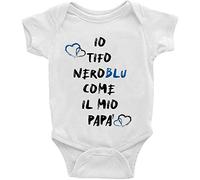 Io Tifo Neroblu Come Il Mio Papà Body Bimbo Bimba Personalizzabile Body Neonato Personalizzato con Scritta Idea regalo nascita compleanno festa del papà squadra calcio sport italia tifoseria