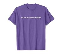 Io ve l’Avevo Detto - Meme e Frasi Simpatiche Maglietta, Uomo, Viola mélange, M